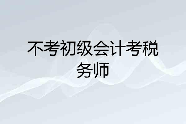 不考初级会计考税务师