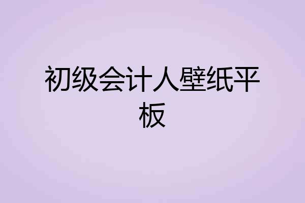 初级会计人壁纸平板