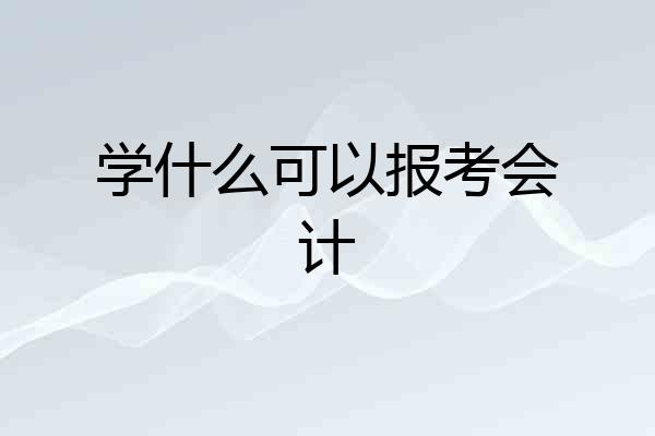 学什么可以报考会计