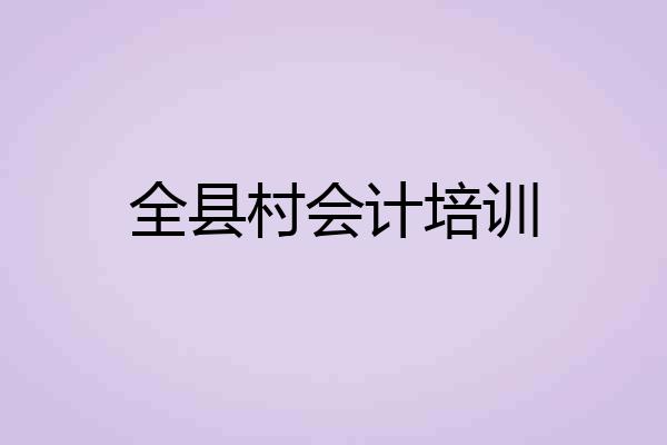 全县村会计培训