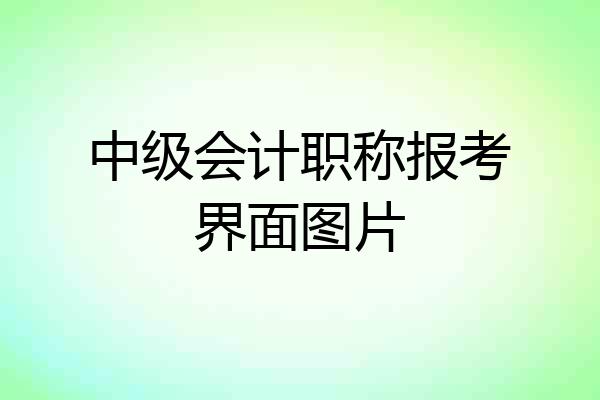 中级会计职称报考界面图片