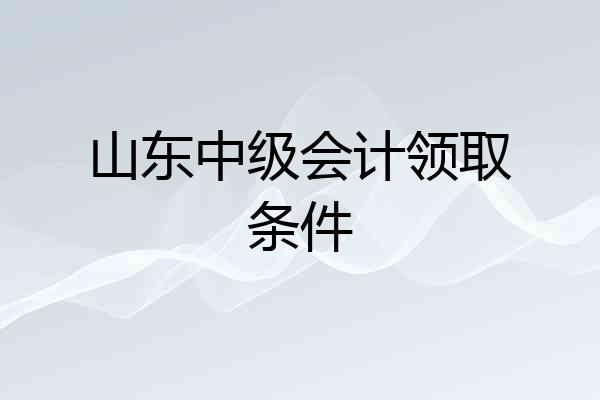 山东中级会计领取条件