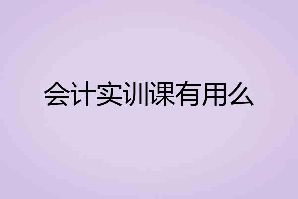 会计实训课有用么