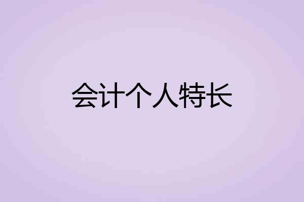 会计个人特长