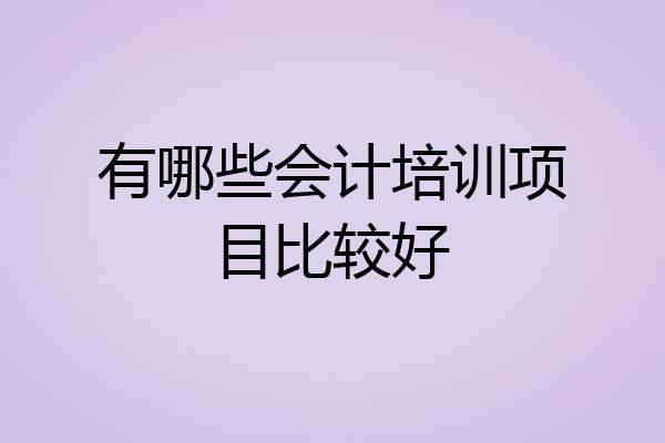 有哪些会计培训项目比较好