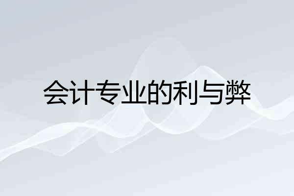 会计专业的利与弊