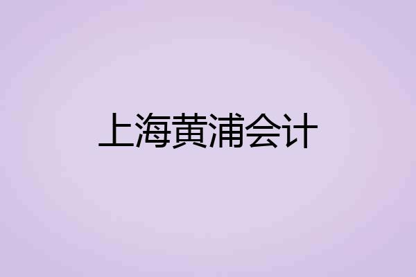 上海黄浦会计