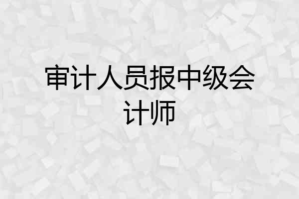 审计人员报中级会计师