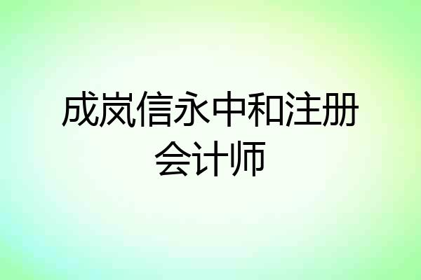 成岚信永中和注册会计师