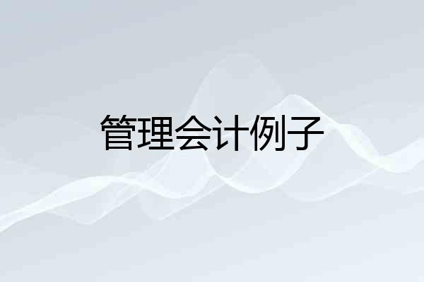管理会计例子
