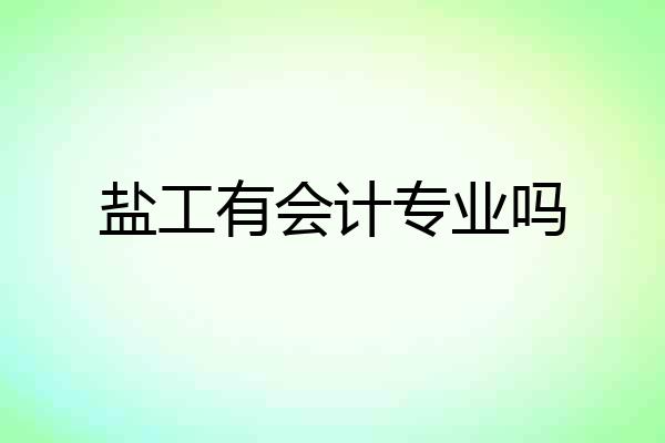 盐工有会计专业吗