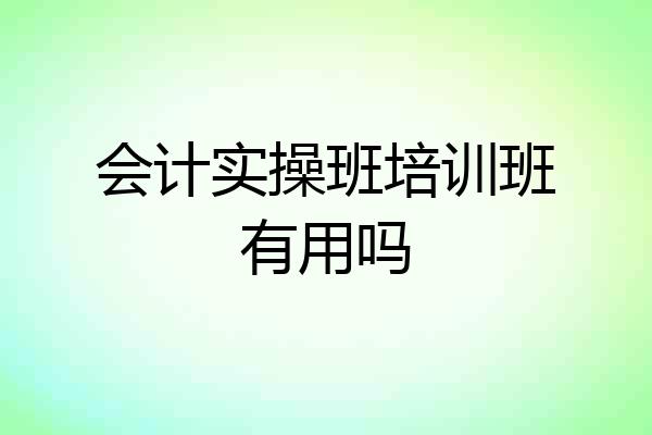 会计实操班培训班有用吗