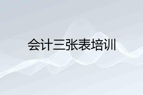 会计三张表培训