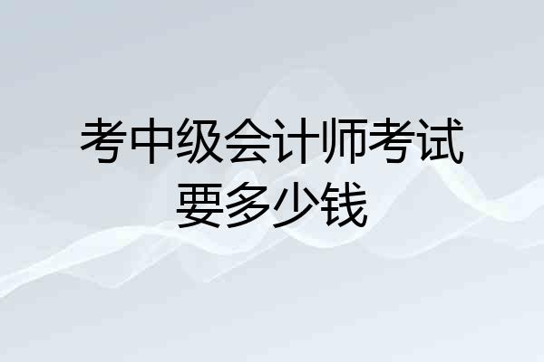 考中级会计师考试要多少钱