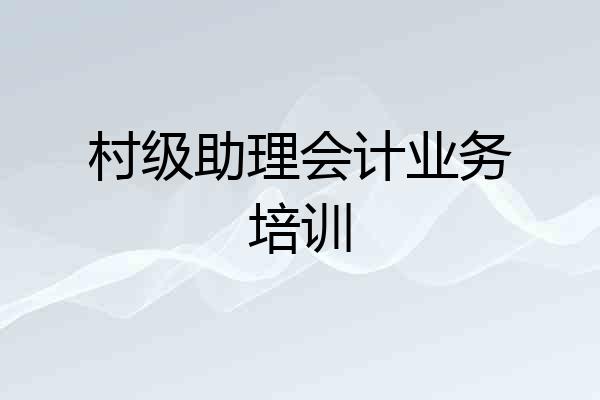 村级助理会计业务培训