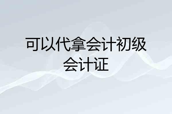 可以代拿会计初级会计证