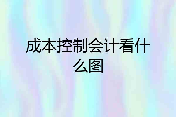 成本控制会计看什么图