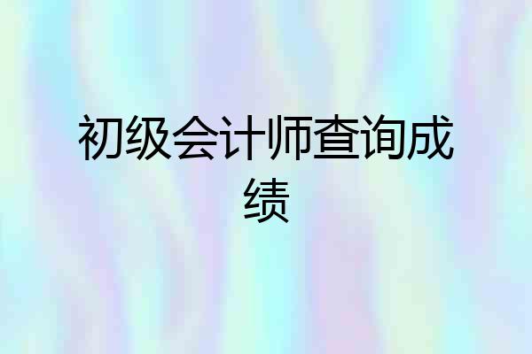 初级会计师查询成绩