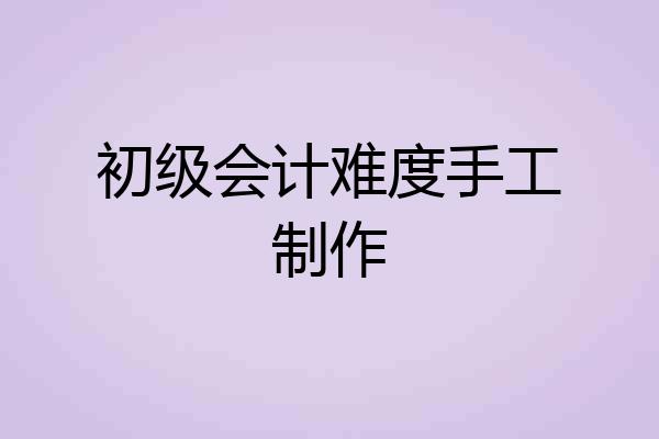 初级会计难度手工制作