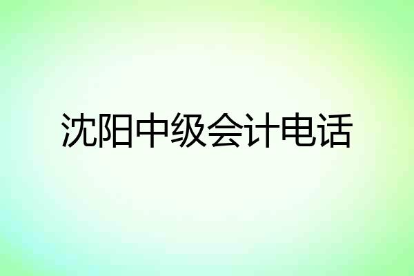沈阳中级会计电话