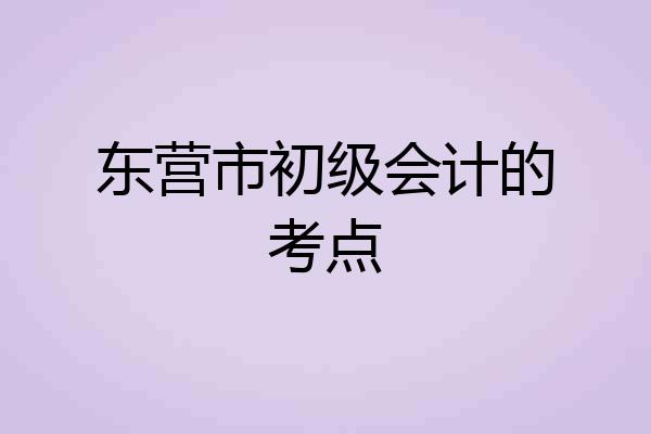 东营市初级会计的考点