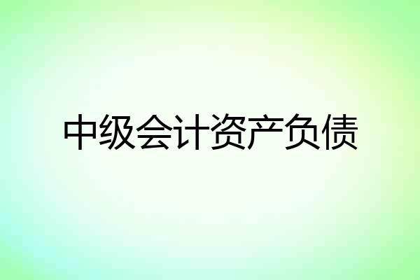 中级会计资产负债