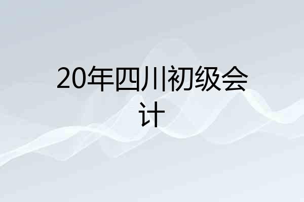 20年四川初级会计