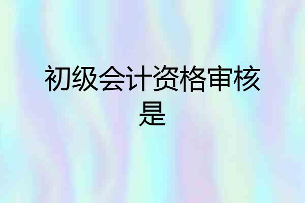 初级会计资格审核是