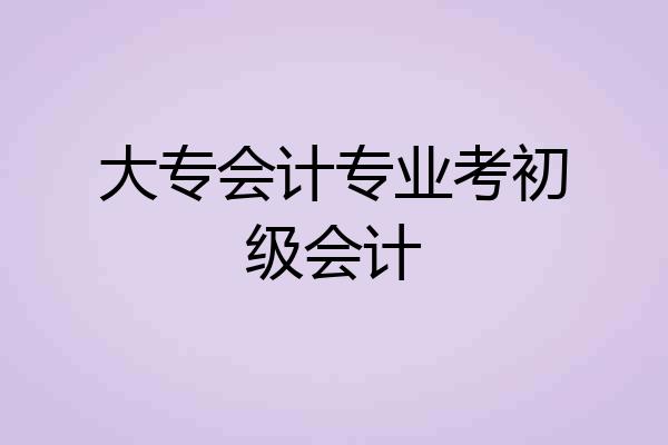大专会计专业考初级会计