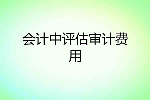 会计中评估审计费用