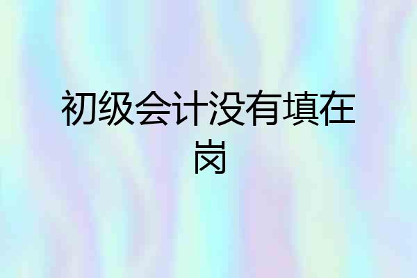 初级会计没有填在岗