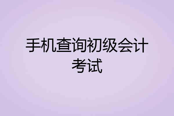 手机查询初级会计考试