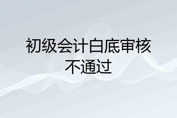 初级会计白底审核不通过