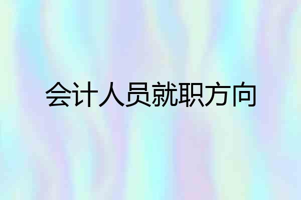 会计人员就职方向