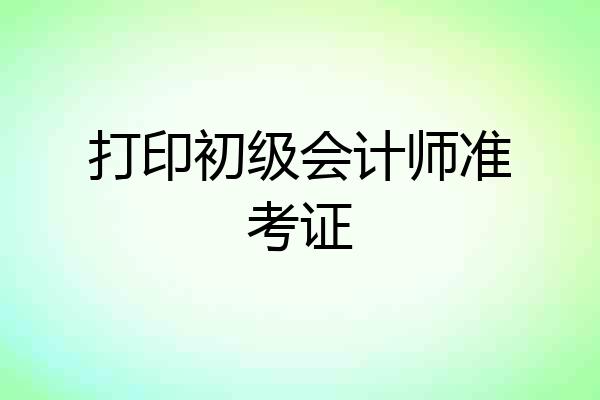 打印初级会计师准考证