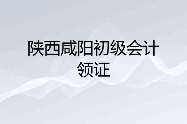 陕西咸阳初级会计领证