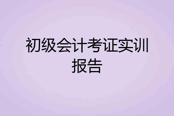 初级会计考证实训报告