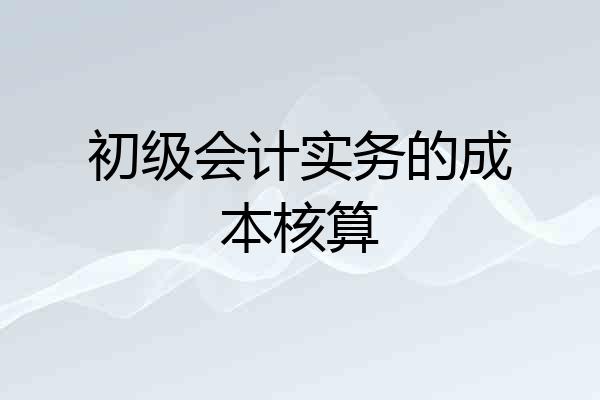 初级会计实务的成本核算
