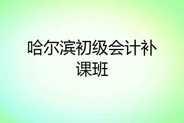 哈尔滨初级会计补课班