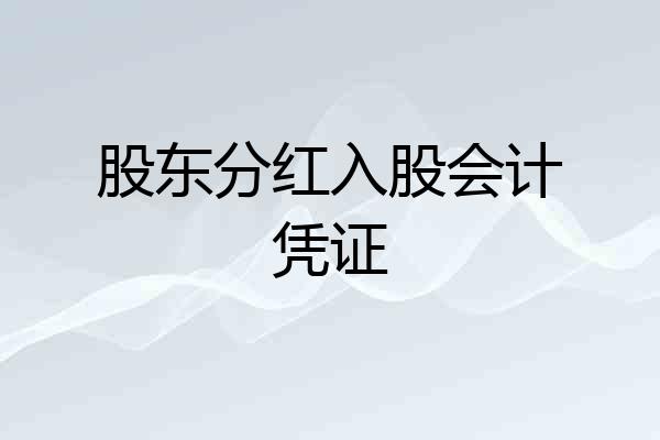 股东分红入股会计凭证
