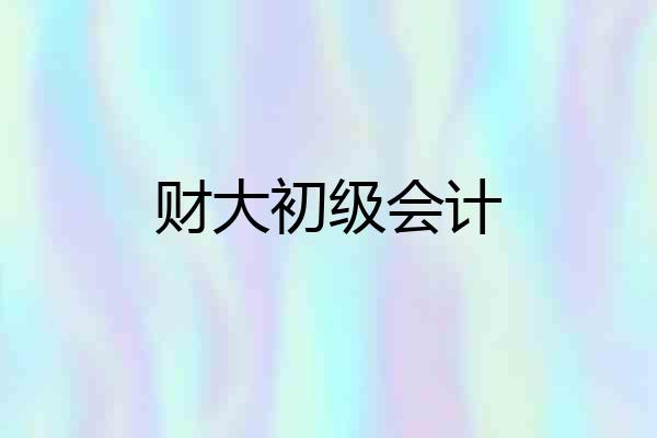 财大初级会计