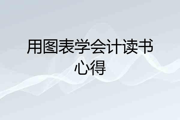 用图表学会计读书心得