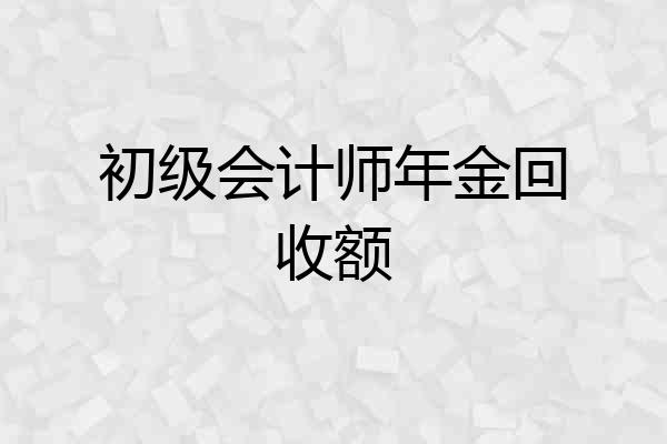 初级会计师年金回收额