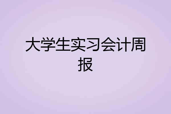 大学生实习会计周报