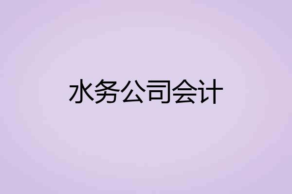 水务公司会计