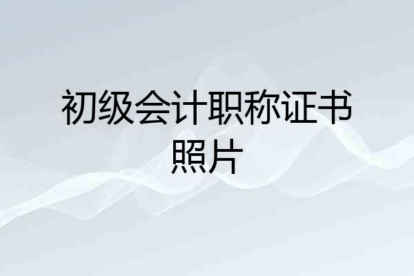 初级会计职称证书照片