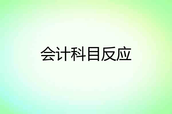 会计科目反应