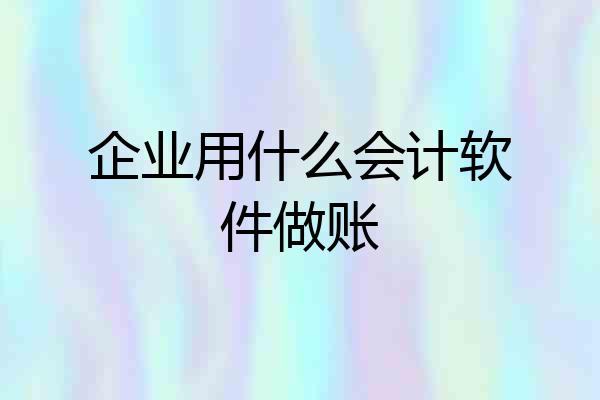 企业用什么会计软件做账