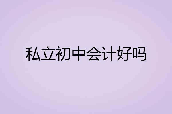 私立初中会计好吗
