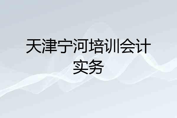 天津宁河培训会计实务
